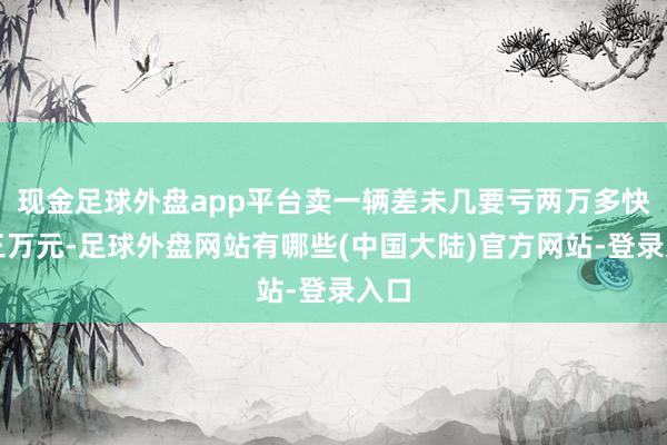 现金足球外盘app平台卖一辆差未几要亏两万多快要三万元-足球外盘网站有哪些(中国大陆)官方网站-登录入口