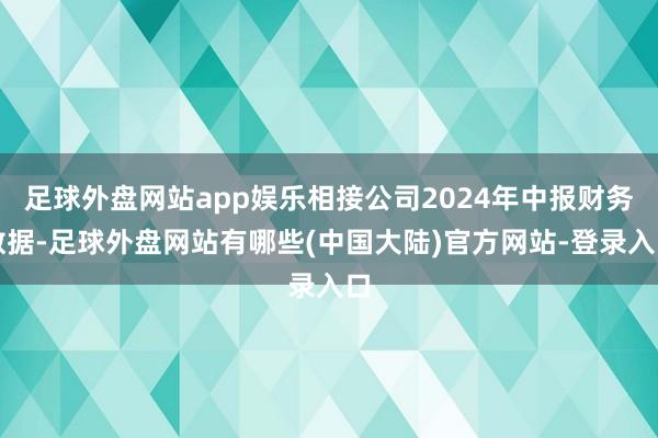 足球外盘网站app娱乐相接公司2024年中报财务数据-足球外盘网站有哪些(中国大陆)官方网站-登录入口