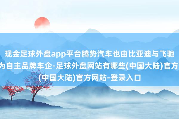 现金足球外盘app平台腾势汽车也由比亚迪与飞驰的结伙车企变为自主品牌车企-足球外盘网站有哪些(中国大陆)官方网站-登录入口