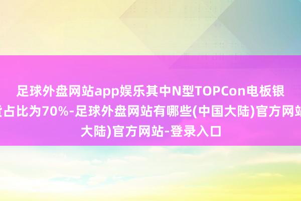 足球外盘网站app娱乐其中N型TOPCon电板银浆居品出货占比为70%-足球外盘网站有哪些(中国大陆)官方网站-登录入口